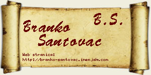 Branko Santovac vizit kartica